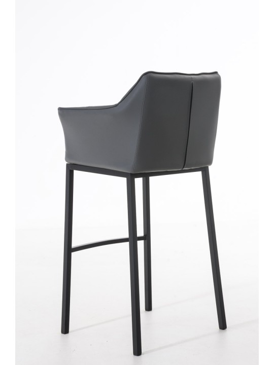 Scaun de bar Damaso B cu cadru de 4 picioare, gri