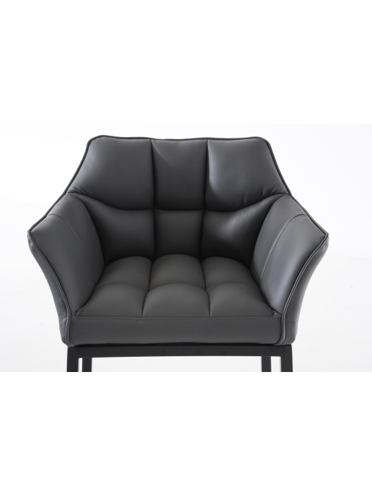 Scaun de bar Damaso B cu cadru de 4 picioare, gri