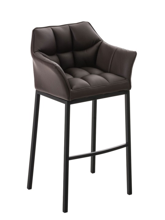 Scaun de bar Damaso B cu cadru de 4 picioare, maro