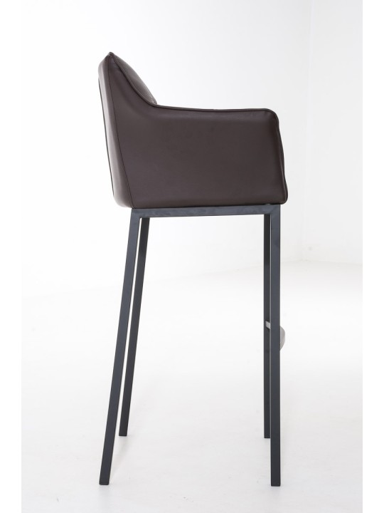 Scaun de bar Damaso B cu cadru de 4 picioare, maro