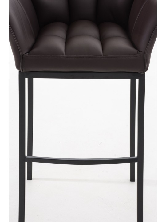 Scaun de bar Damaso B cu cadru de 4 picioare, maro