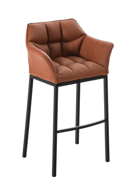 Scaun de bar Damaso B cu cadru de 4 picioare, maro deschis