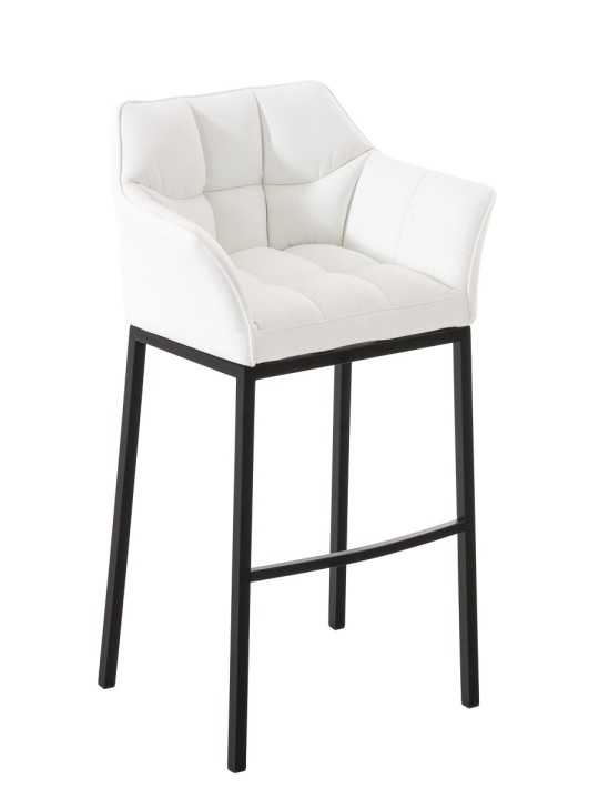 Scaun de bar Damaso B cu cadru de 4 picioare, alb