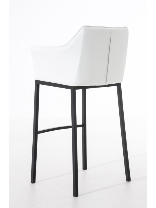 Scaun de bar Damaso B cu cadru de 4 picioare, alb