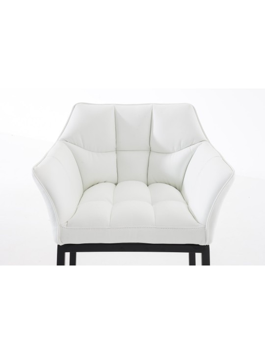 Scaun de bar Damaso B cu cadru de 4 picioare, alb