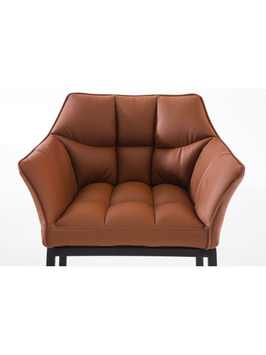 Scaun de bar Damaso B cu cadru de 4 picioare, maro deschis