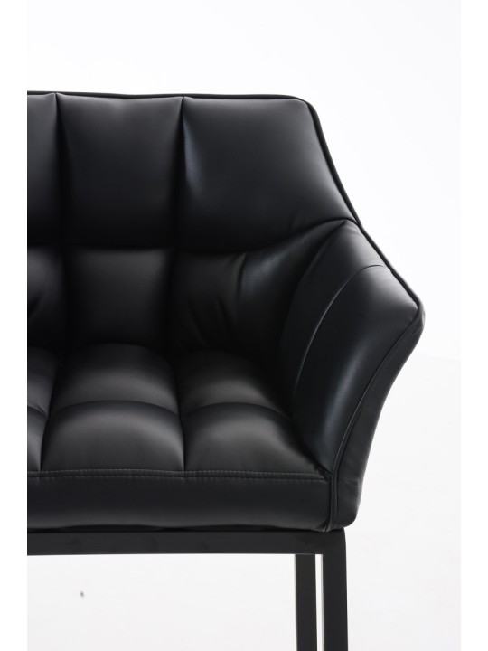 Scaun de bar Damaso B cu cadru de 4 picioare, negru