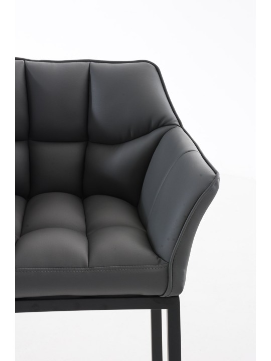 Scaun de bar Damaso B cu cadru de 4 picioare, gri