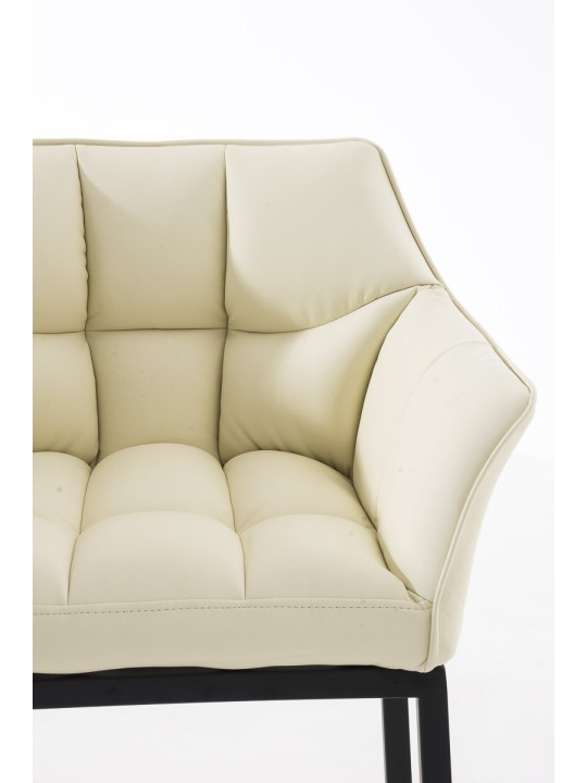 Scaun de bar Damaso B cu cadru de 4 picioare, crem