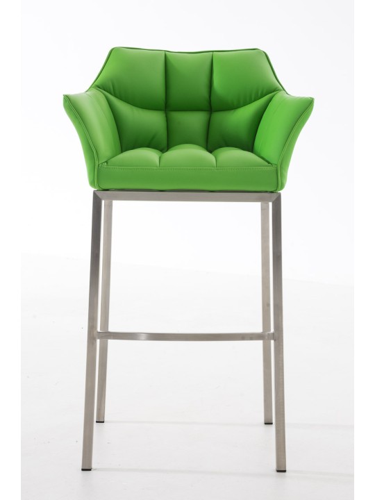 Scaun de bar Damaso E cu cadru de 4 picioare, verde