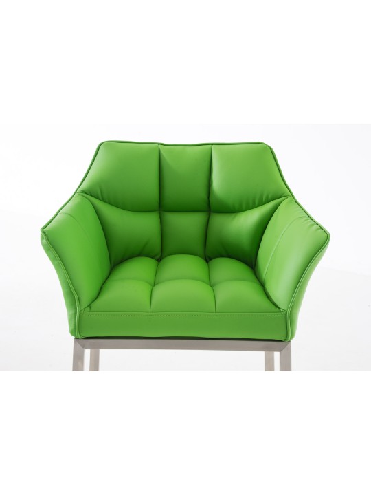 Scaun de bar Damaso E cu cadru de 4 picioare, verde