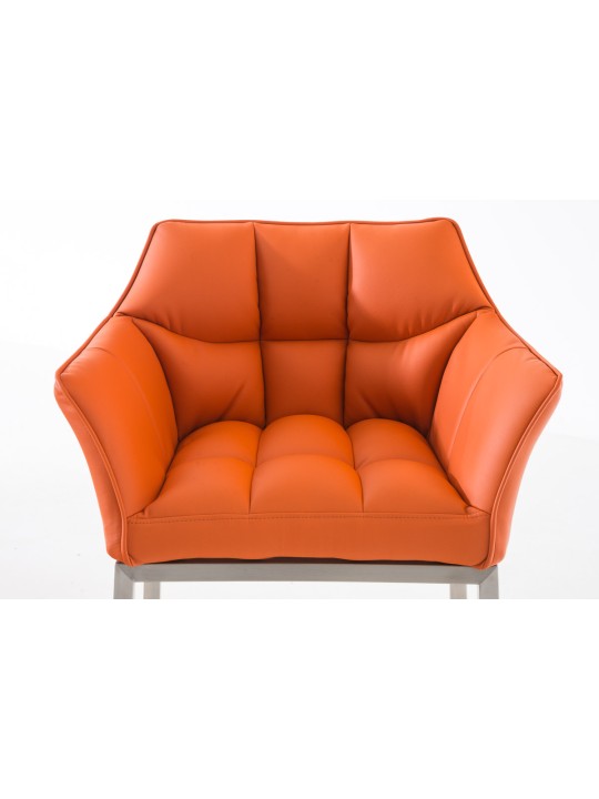 Scaun de bar Damaso E cu cadru de 4 picioare, portocaliu