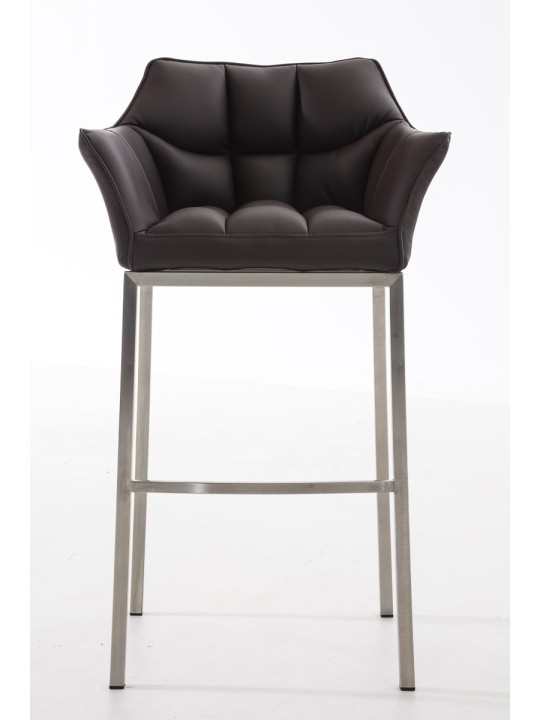 Scaun de bar Damaso E cu cadru de 4 picioare, maro