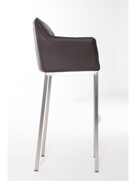 Scaun de bar Damaso E cu cadru de 4 picioare, maro