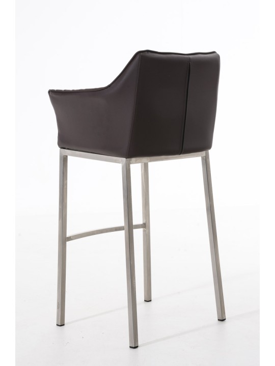 Scaun de bar Damaso E cu cadru de 4 picioare, maro
