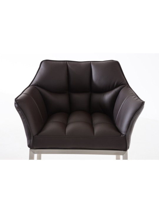 Scaun de bar Damaso E cu cadru de 4 picioare, maro