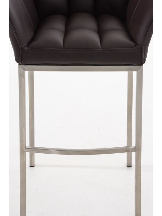 Scaun de bar Damaso E cu cadru de 4 picioare, maro