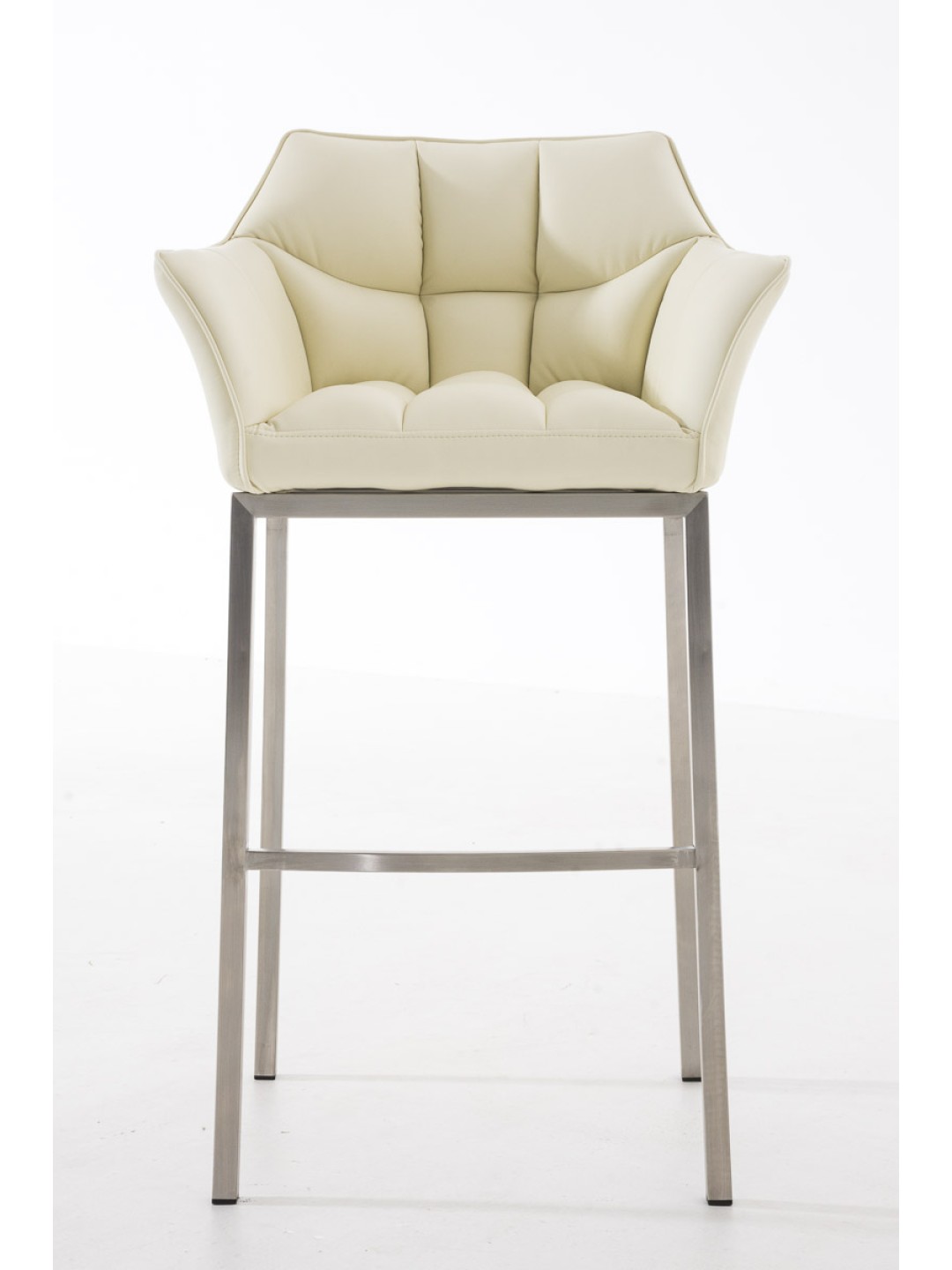 Scaun de bar Damaso E cu cadru de 4 picioare, crem