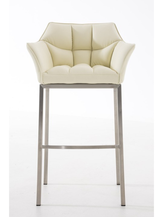 Scaun de bar Damaso E cu cadru de 4 picioare, crem