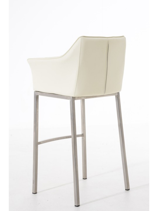 Scaun de bar Damaso E cu cadru de 4 picioare, crem