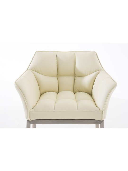 Scaun de bar Damaso E cu cadru de 4 picioare, crem