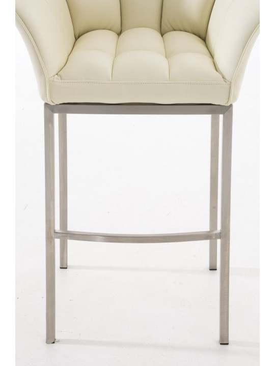 Scaun de bar Damaso E cu cadru de 4 picioare, crem