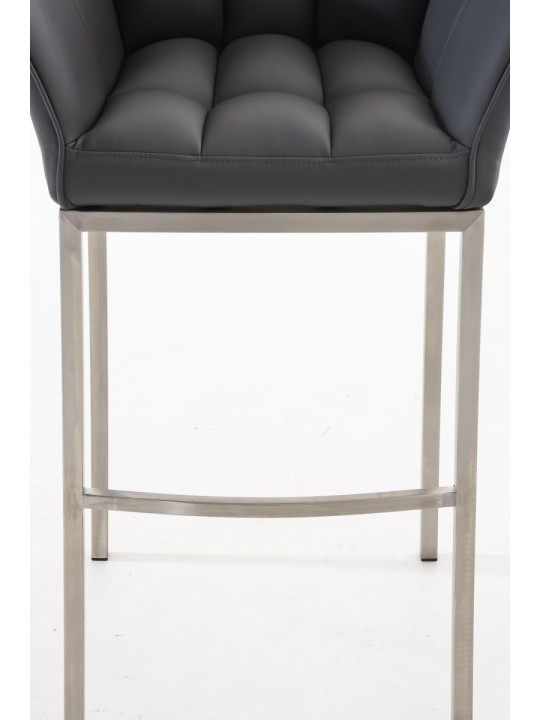 Scaun de bar Damaso E cu cadru de 4 picioare, gri