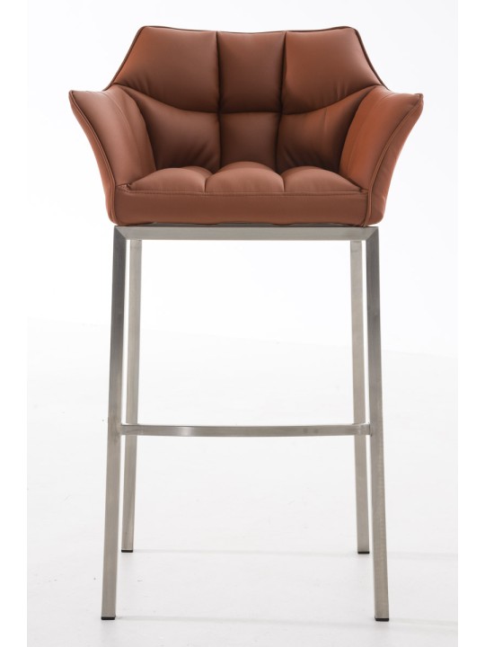 Scaun de bar Damaso E cu cadru de 4 picioare, maro deschis
