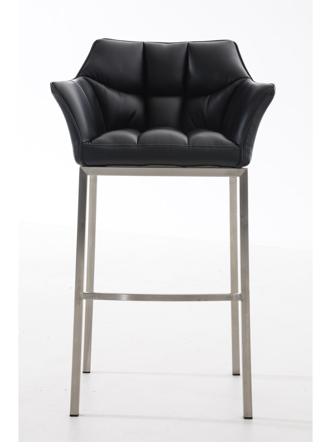 Scaun de bar Damaso E cu cadru de 4 picioare, negru