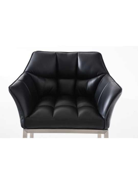 Scaun de bar Damaso E cu cadru de 4 picioare, negru