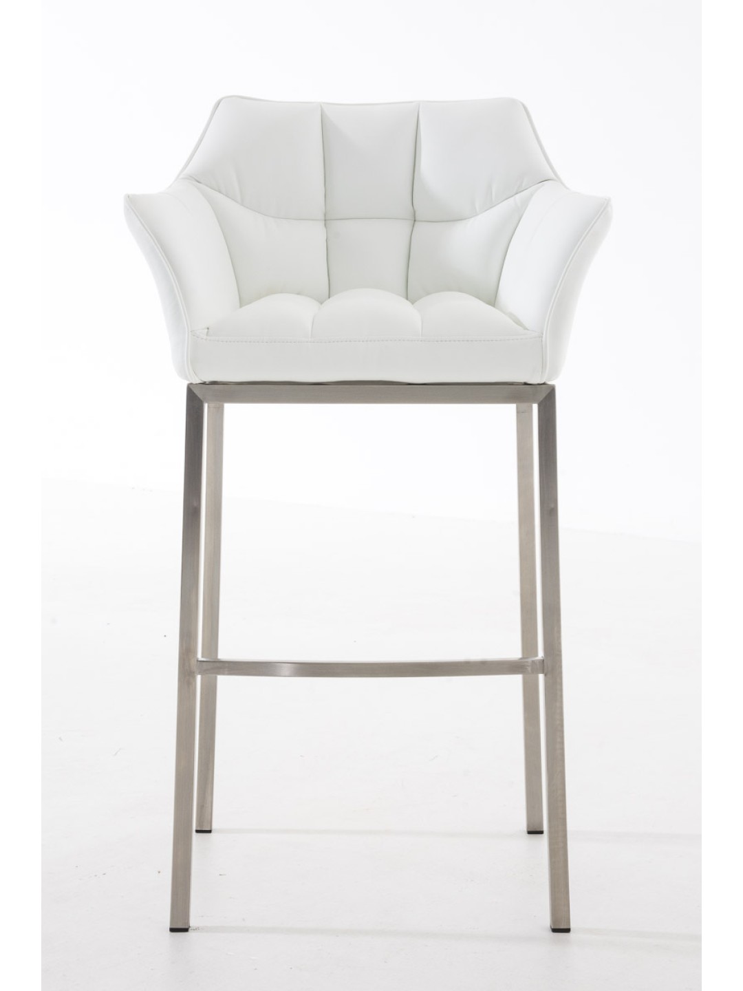 Scaun de bar Damaso E cu cadru de 4 picioare, alb