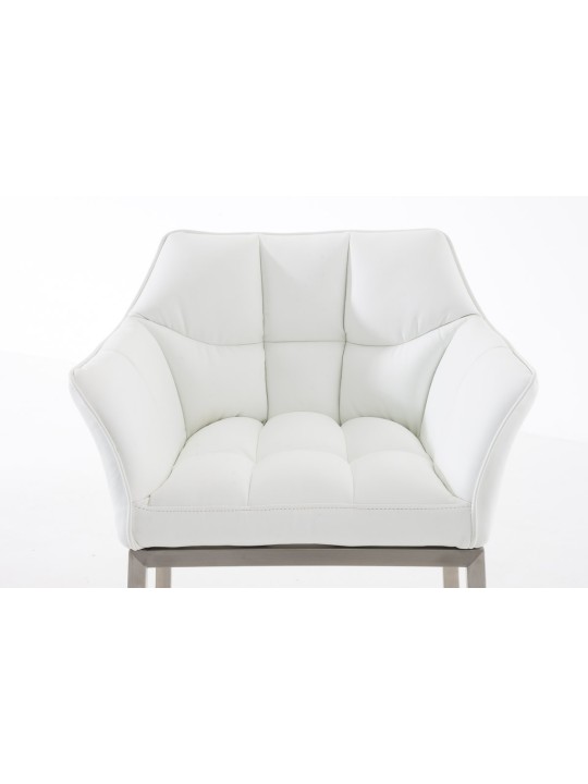 Scaun de bar Damaso E cu cadru de 4 picioare, alb