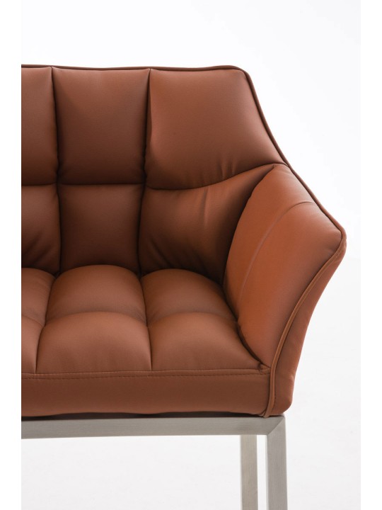 Scaun de bar Damaso E cu cadru de 4 picioare, maro deschis