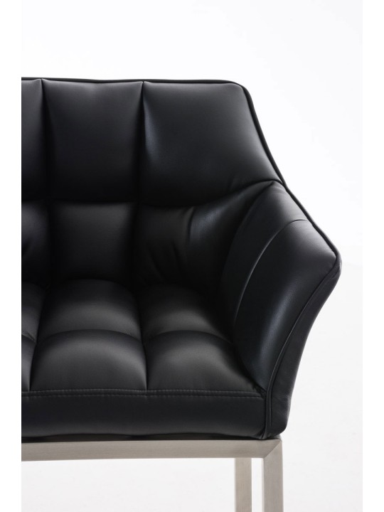 Scaun de bar Damaso E cu cadru de 4 picioare, negru