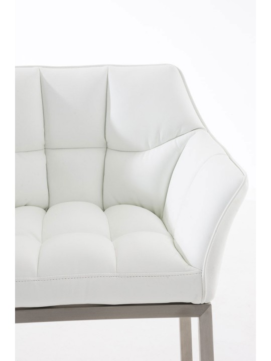 Scaun de bar Damaso E cu cadru de 4 picioare, alb