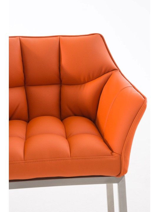 Scaun de bar Damaso E cu cadru de 4 picioare, portocaliu