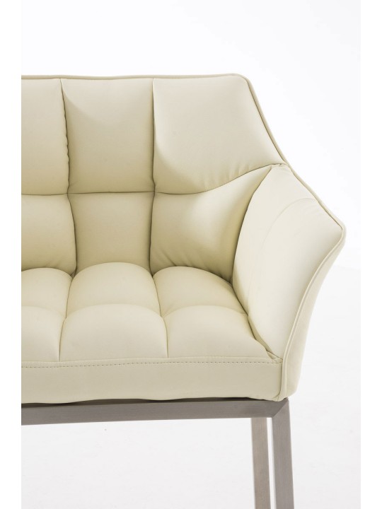 Scaun de bar Damaso E cu cadru de 4 picioare, crem