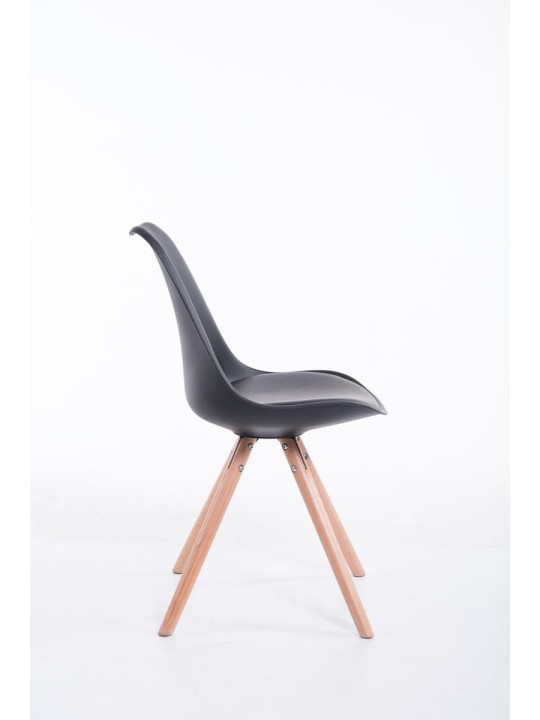 Scaun vizitator rotund Toulouse Natura, negru