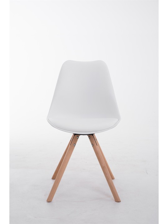 Scaun vizitator rotund Toulouse Natura, alb