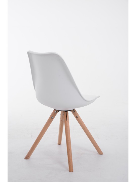 Scaun vizitator rotund Toulouse Natura, alb