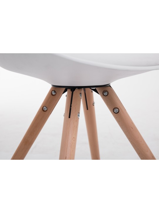 Scaun vizitator rotund Toulouse Natura, alb