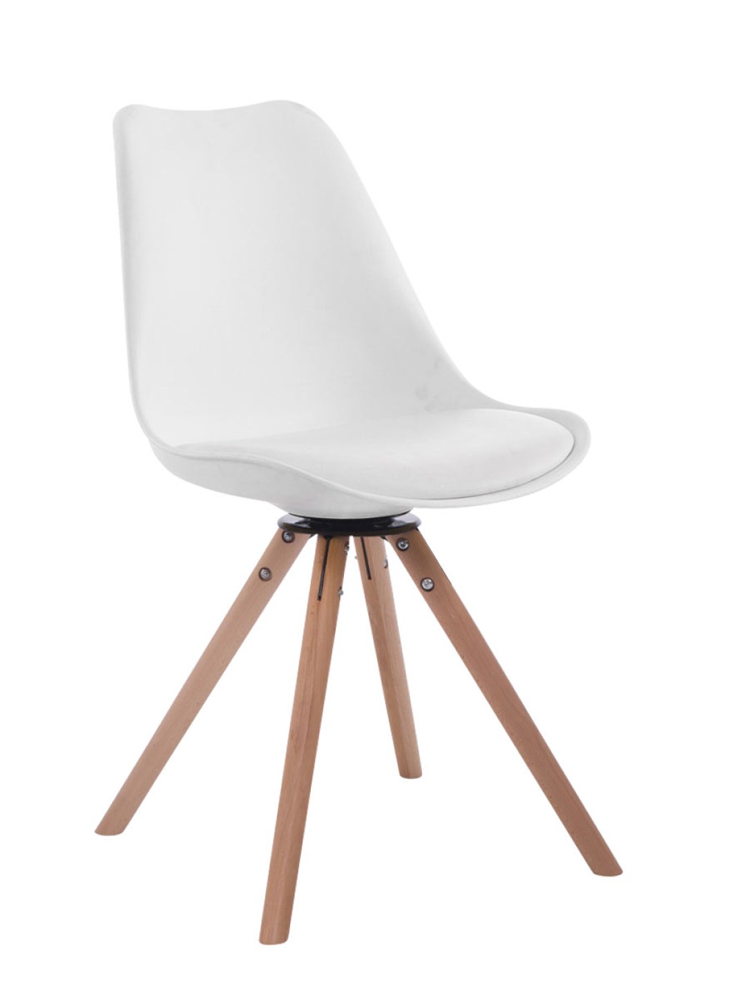 Scaun vizitator rotund Rotund Natura Troyes, alb