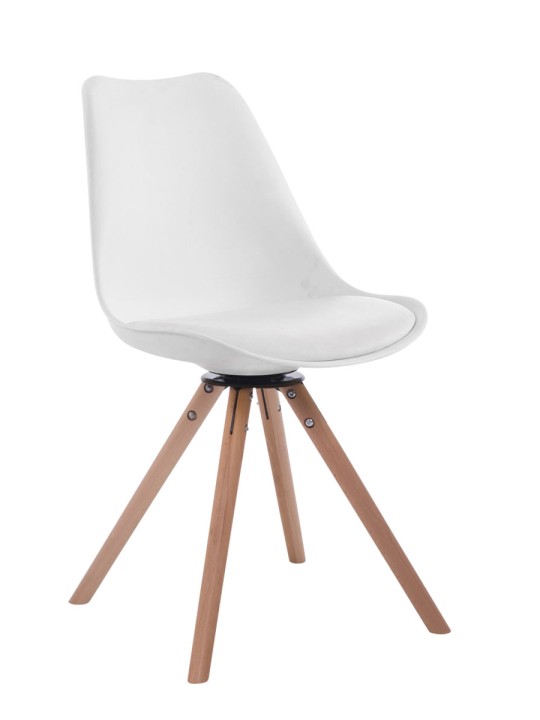 Scaun vizitator rotund Rotund Natura Troyes, alb