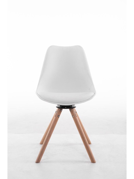 Scaun vizitator rotund Rotund Natura Troyes, alb