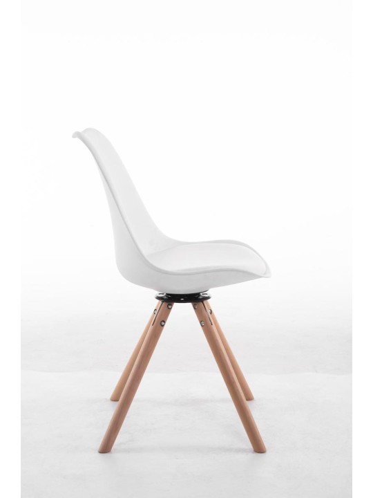 Scaun vizitator rotund Rotund Natura Troyes, alb