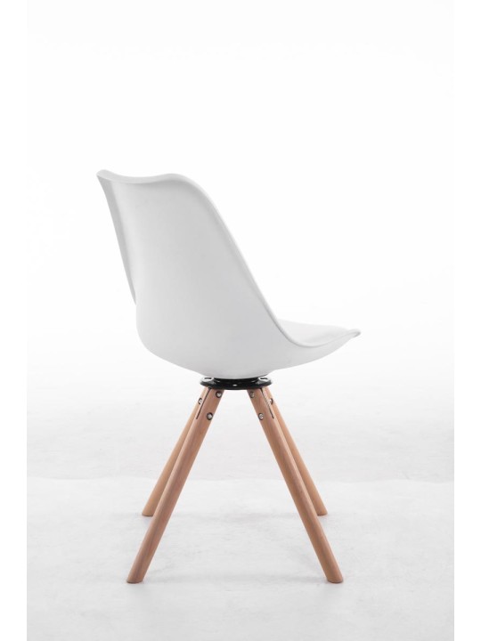 Scaun vizitator rotund Rotund Natura Troyes, alb