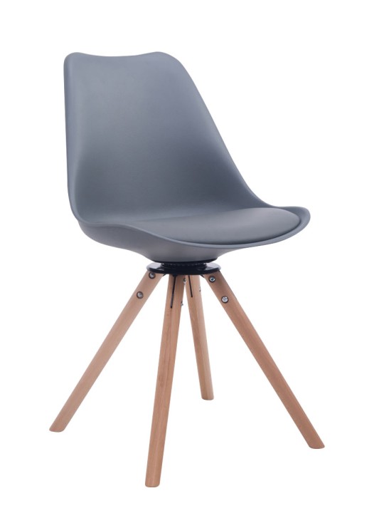 Scaun vizitator rotund Rotund Natura Troyes, gri