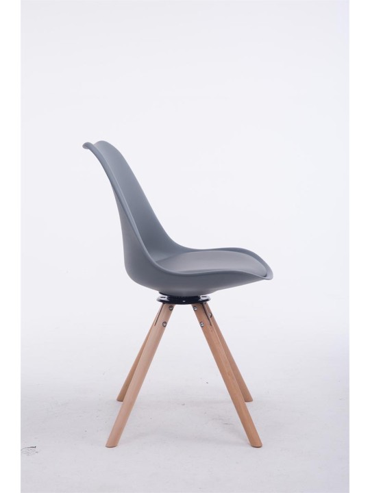 Scaun vizitator rotund Rotund Natura Troyes, gri