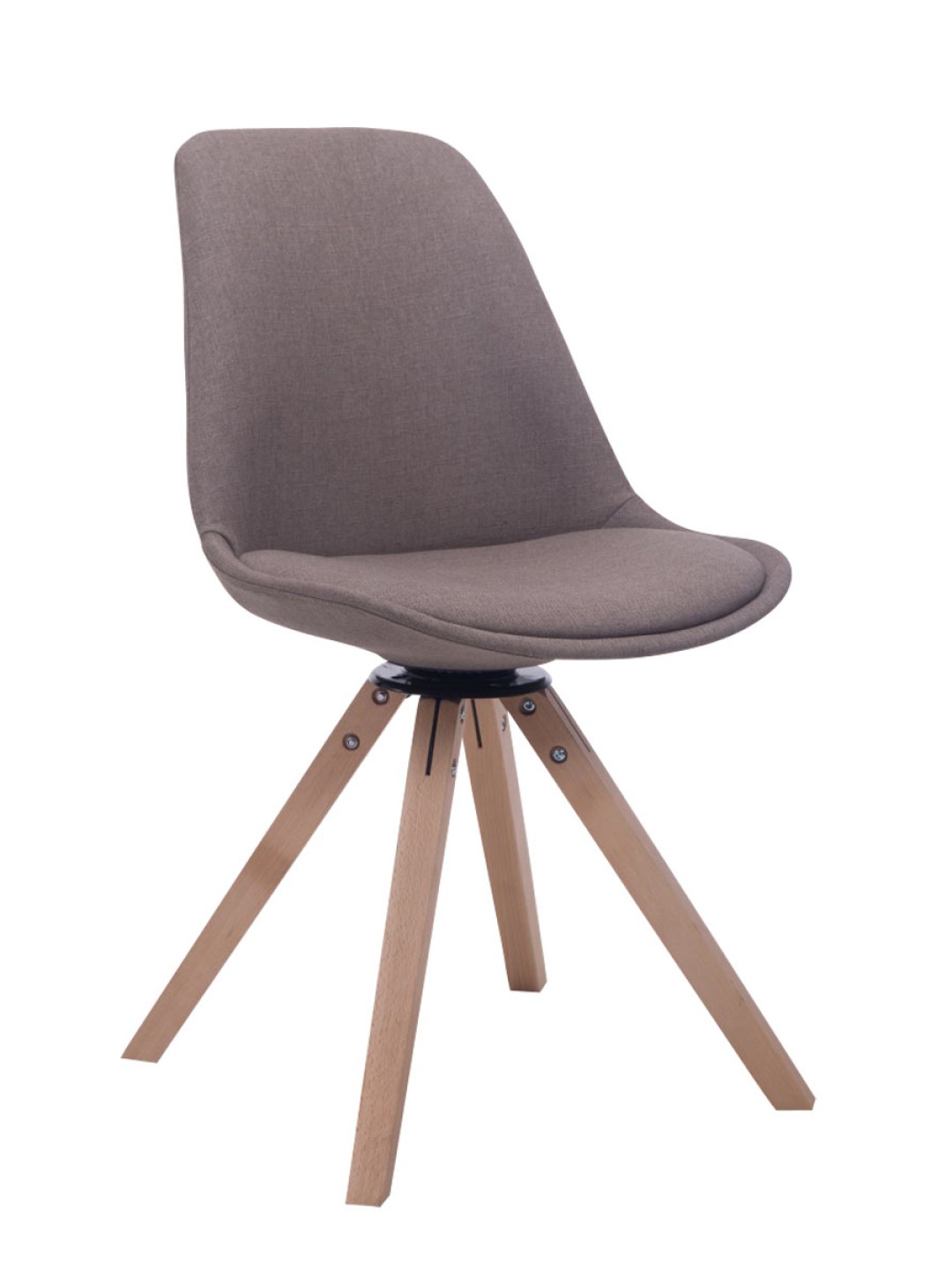 Scaun vizitator pătrat Troyes pivotant Natura Fabric, taupe