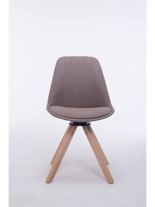Scaun vizitator pătrat Troyes pivotant Natura Fabric, taupe